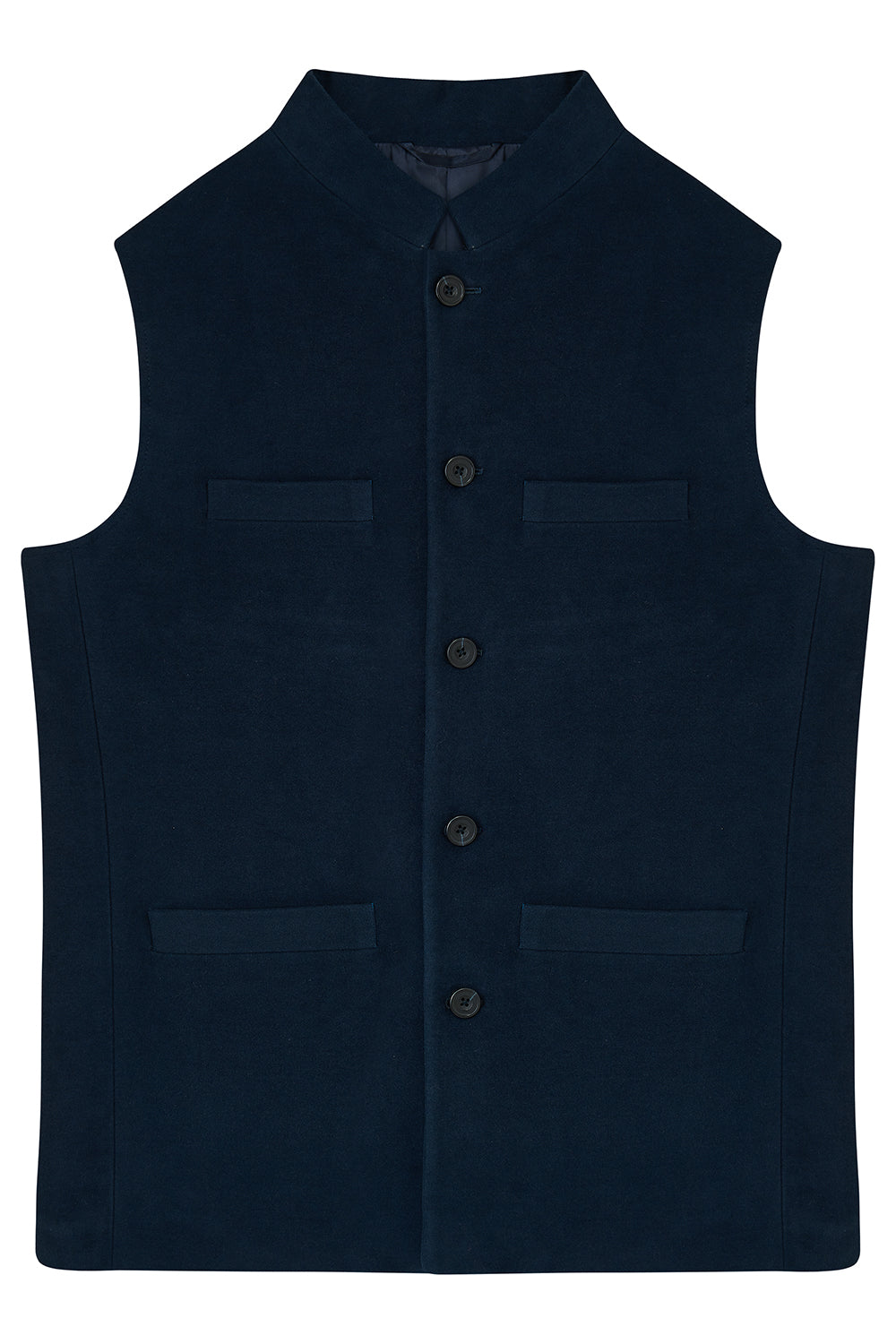 Beau MOLESKIN Nehru Gilet - Navy