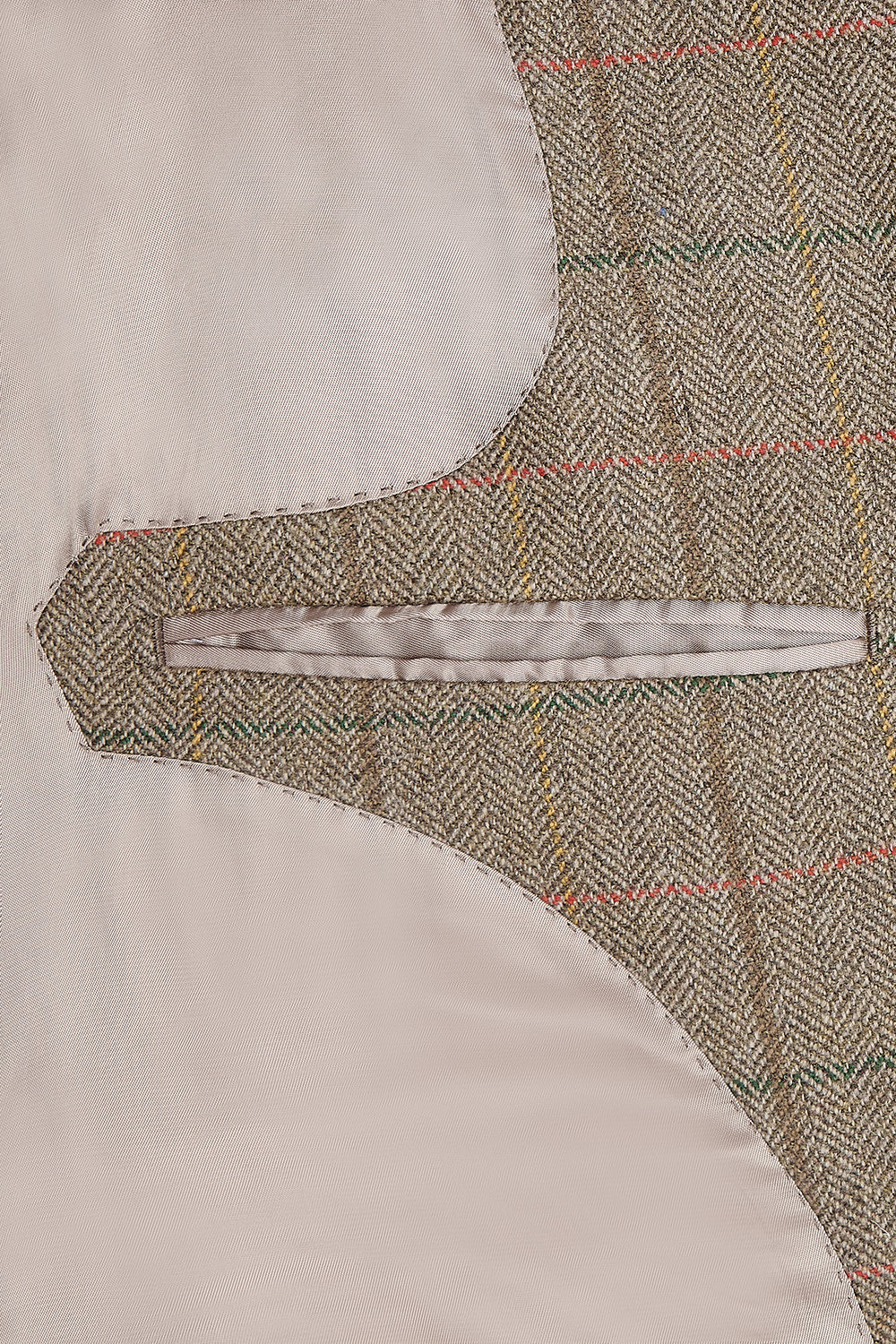 ISAAC Fine Tweed Nehru Gilet - Chestnut Herringbone