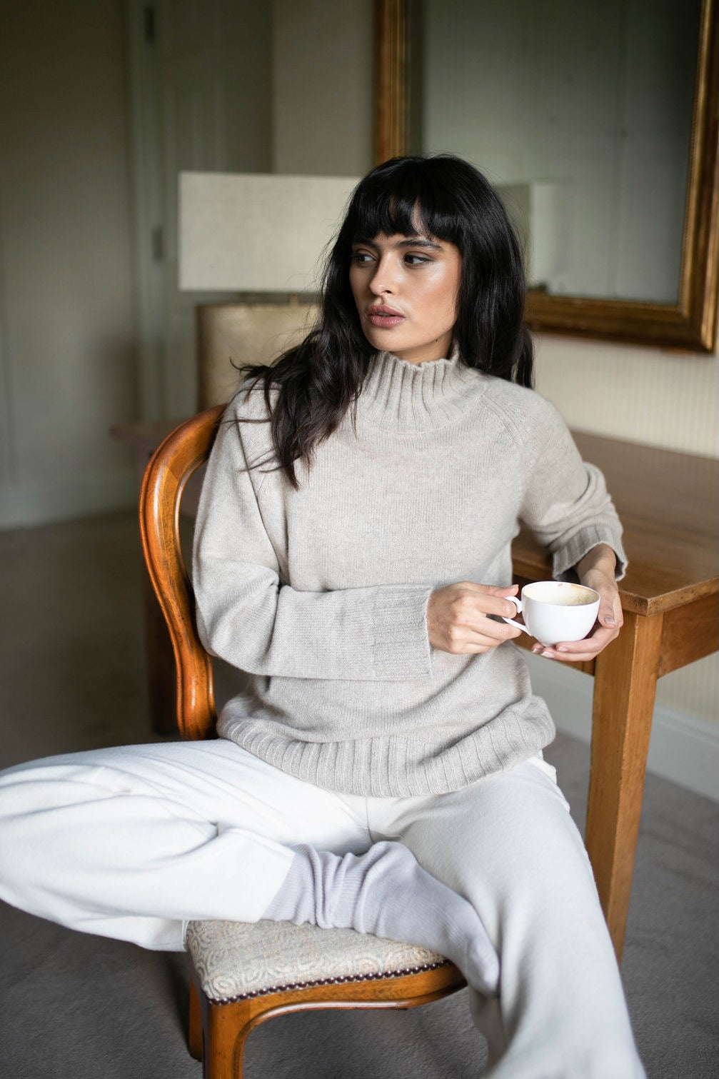 WOMEN'S CASHMERE SOCKS - Silver Beige