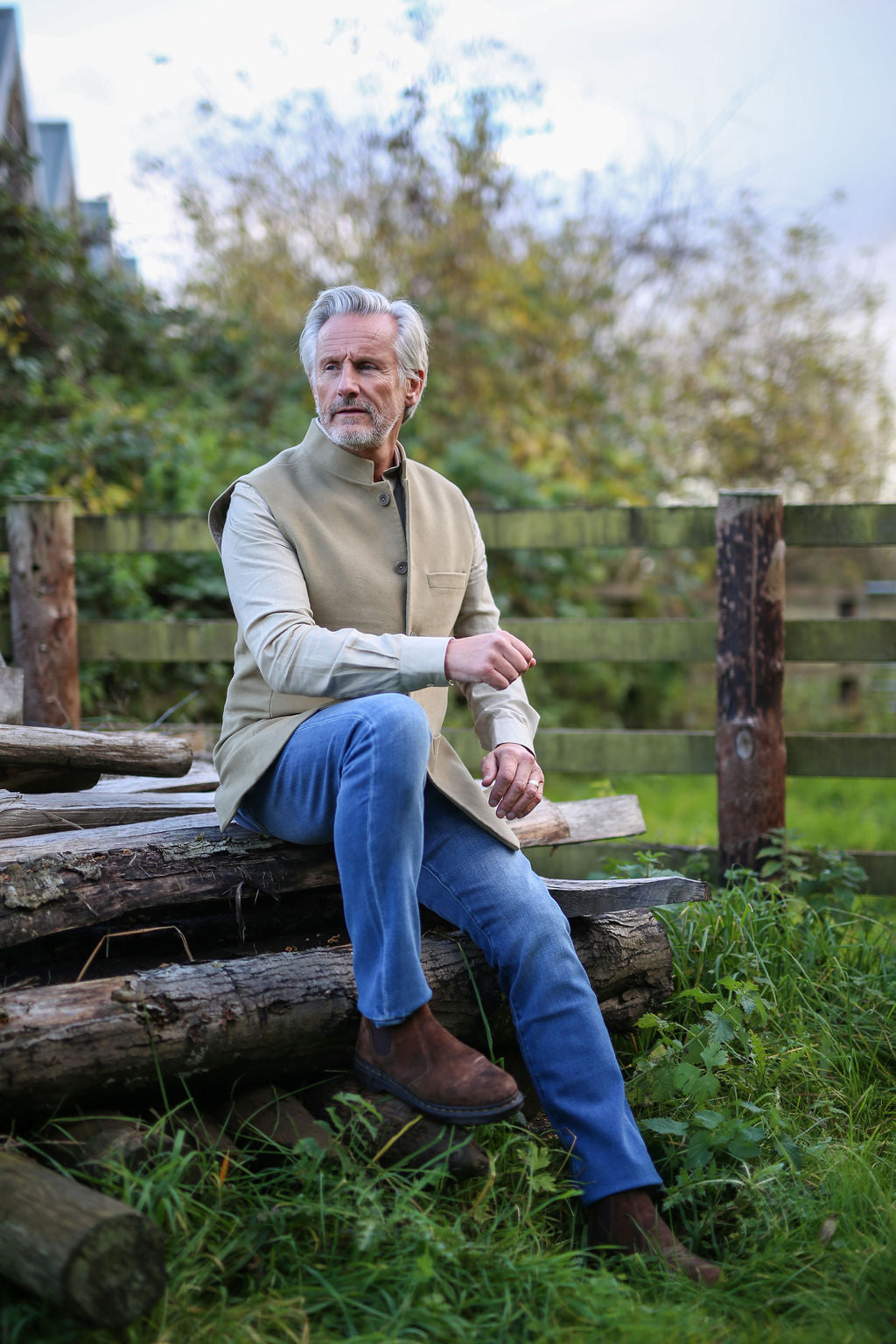 MOLESKIN Nehru Gilet - Lemon