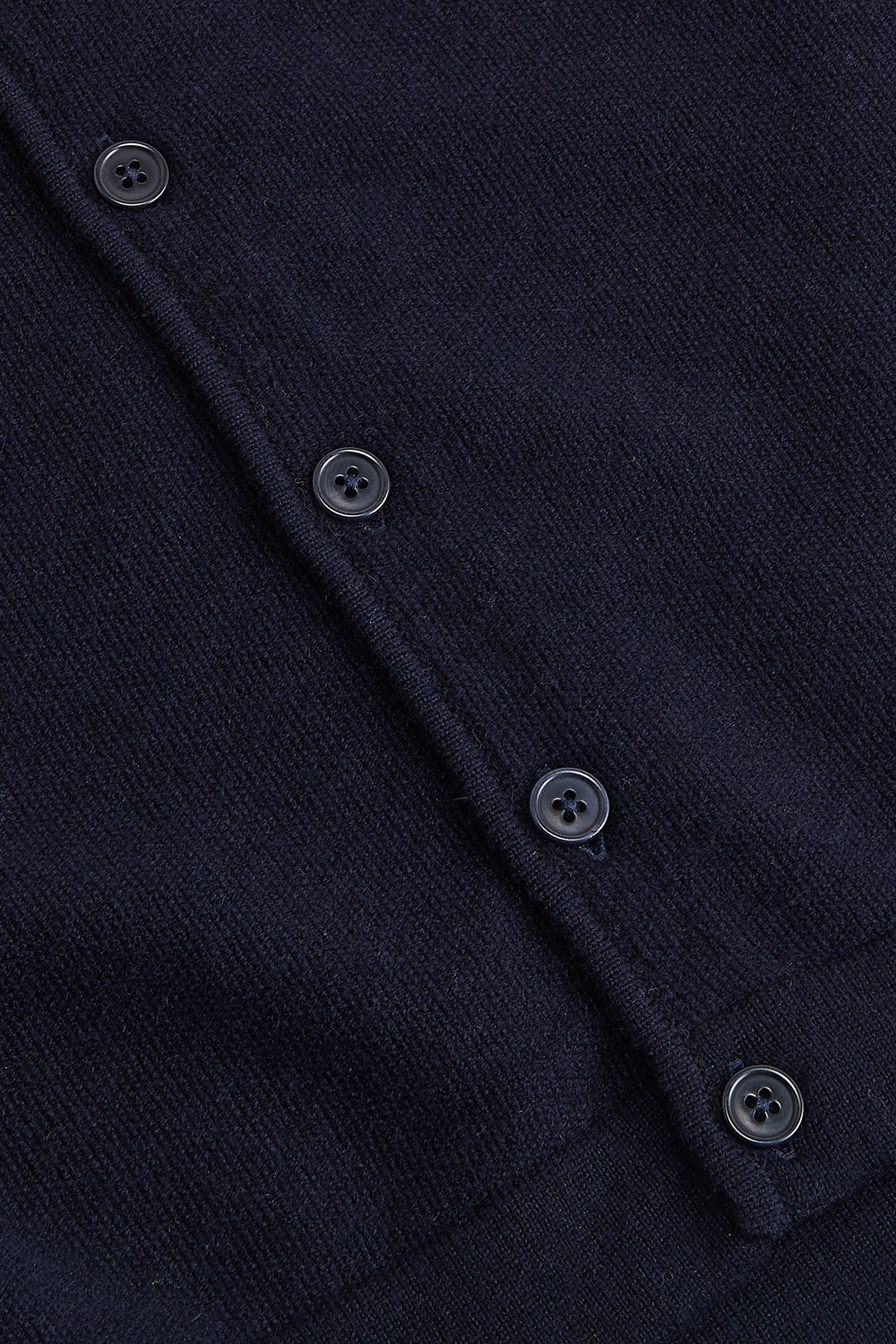 Knitted Nehru Cashmere Gilet - Navy Blue