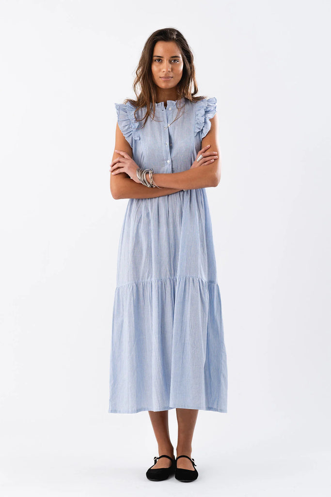 HARRIET Maxi Dress - Blue Stripe