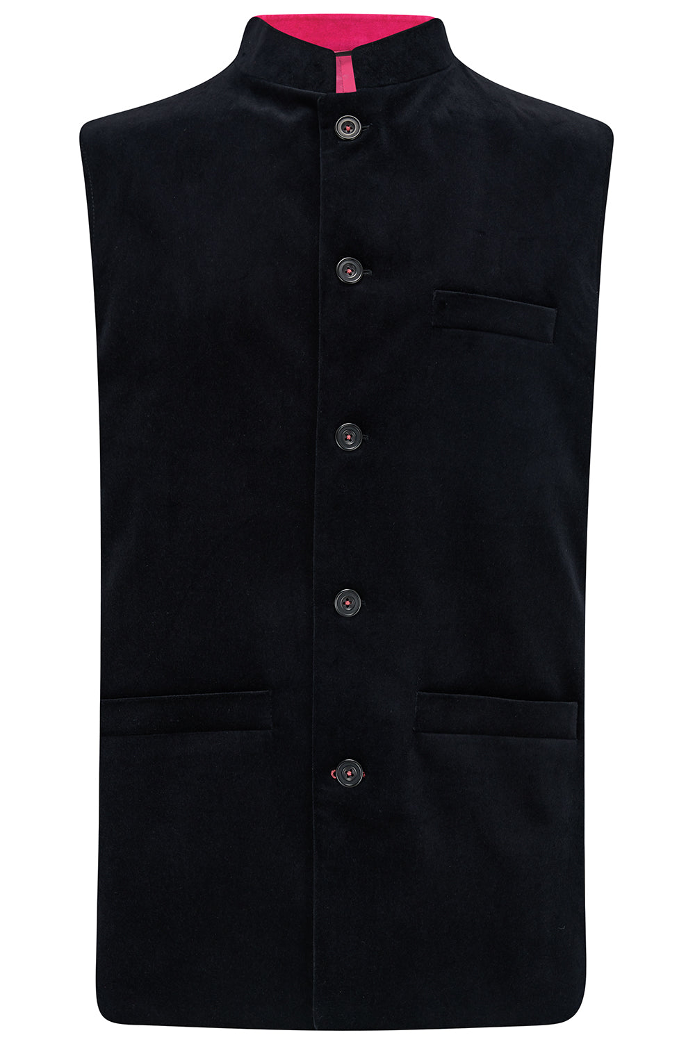 EBONY Velvet Nehru Gilet - Black