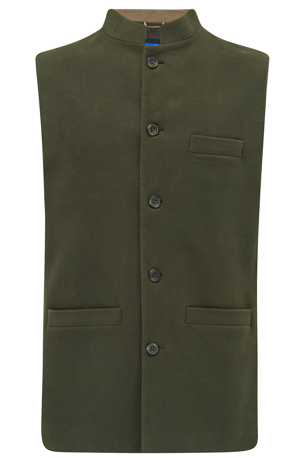 MOLESKIN Nehru Gilet - Olive Green
