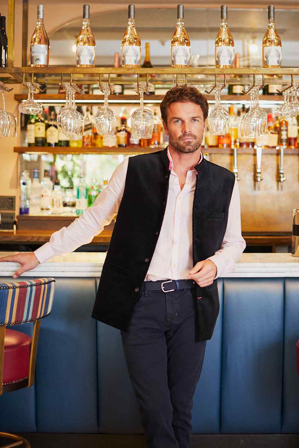 EBONY Velvet Nehru Gilet - Black