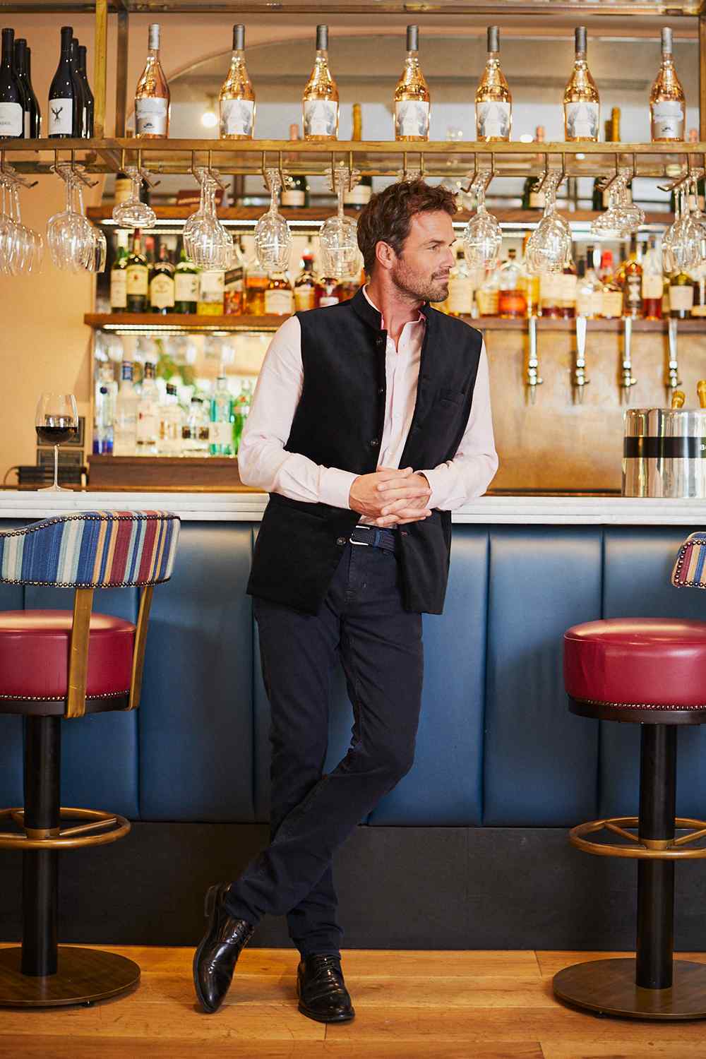 EBONY Velvet Nehru Gilet - Black