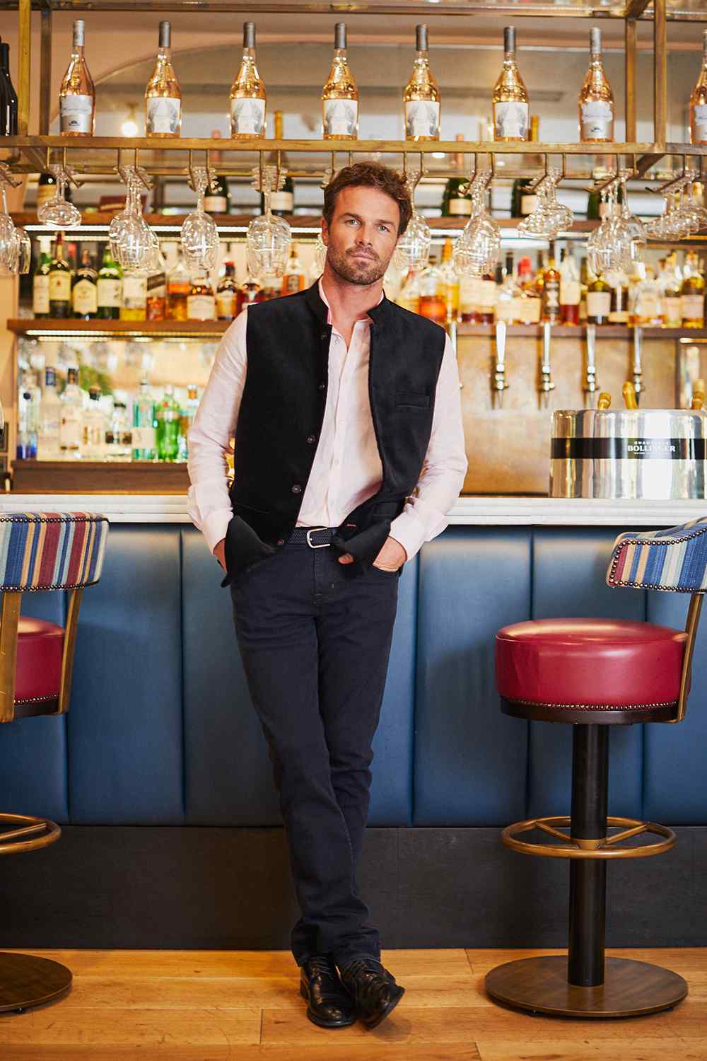 EBONY Velvet Nehru Gilet - Black