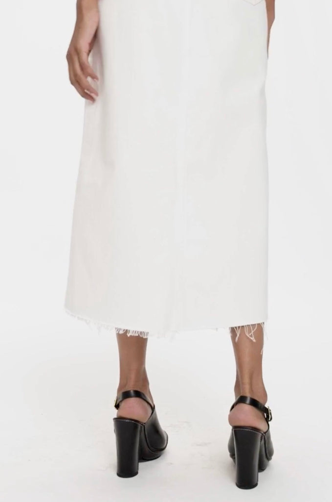 MIDAXI Demin Skirt with Angled Seam - Ecru