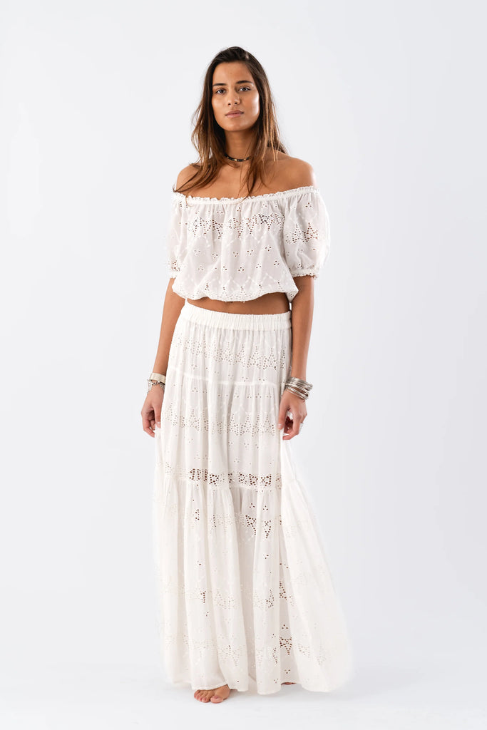 SUNSET Maxi Skirt - Off White