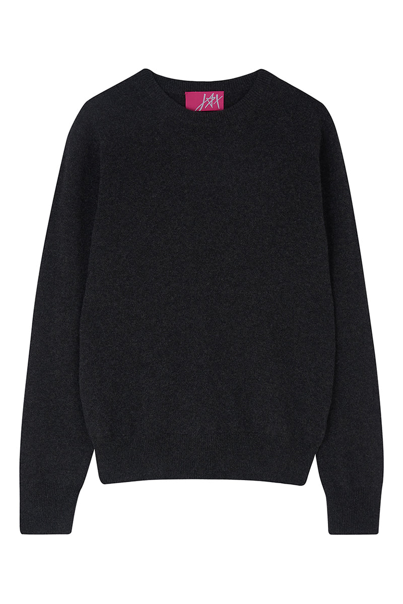 Cashmere Crew Neck Jumper - Charcoal Grey