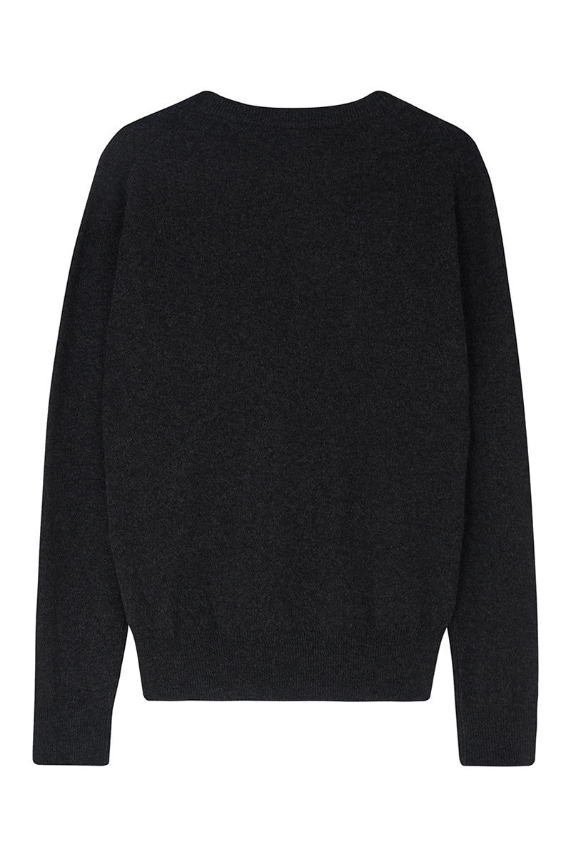 Cashmere Crew Neck Jumper - Charcoal Grey