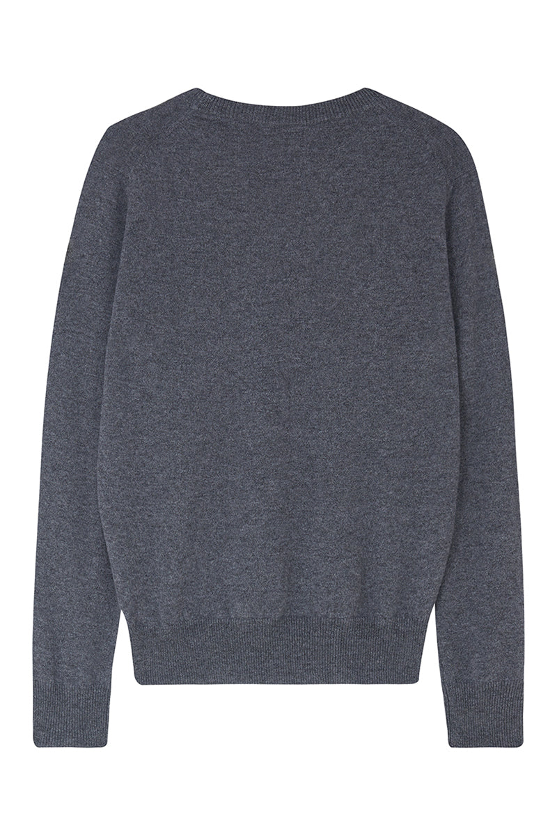 Cashmere Crew Neck Jumper - Silver Grey