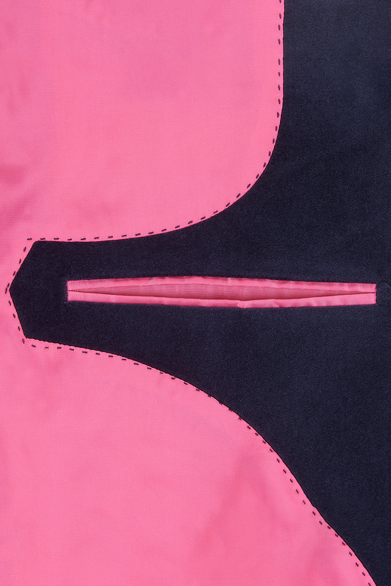 MAX Velvet Nehru Gilet - Navy