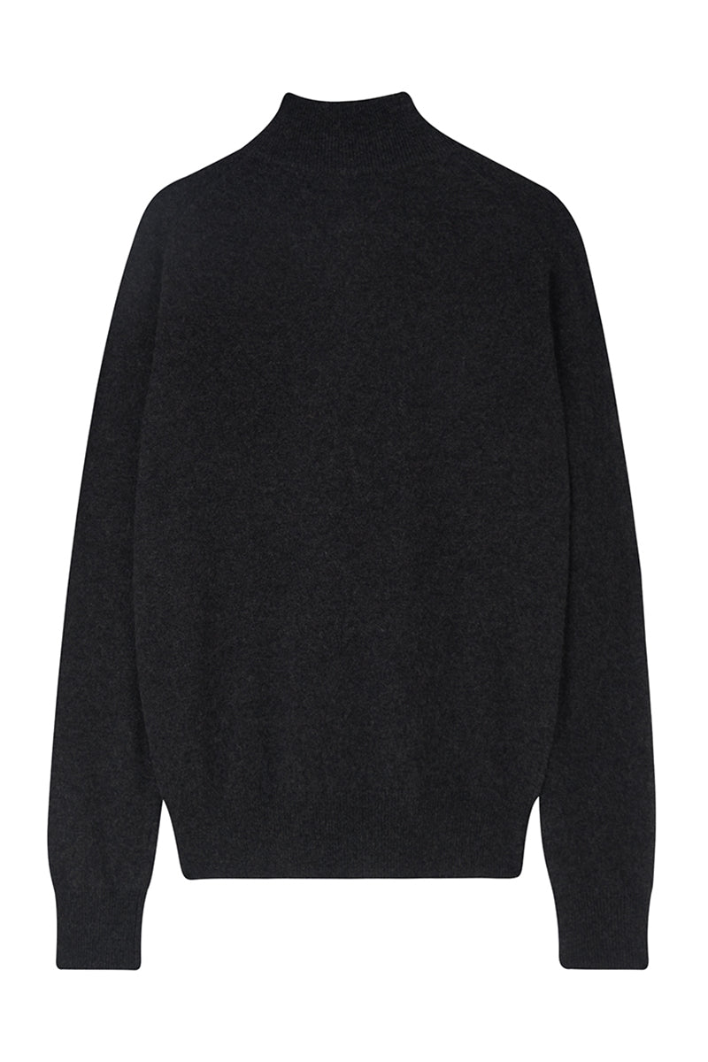 Cashmere Half-Zip Jumper - Charcoal Grey