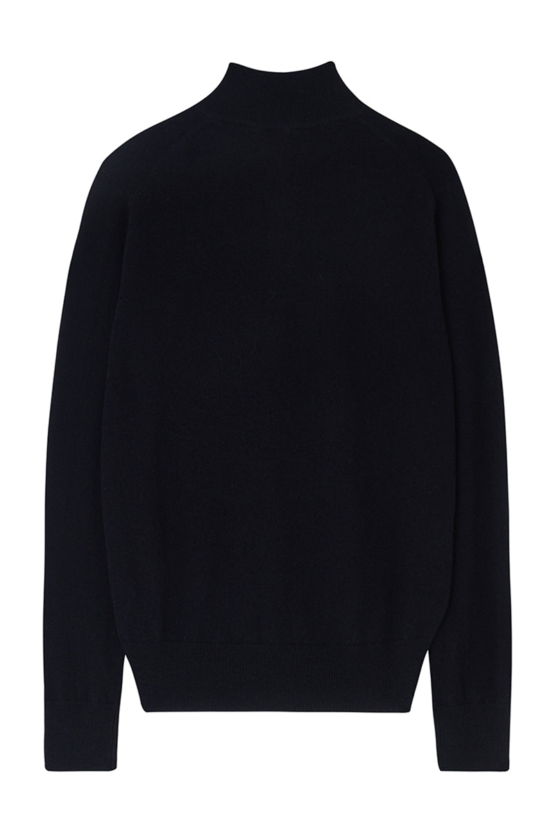Cashmere Half-Zip Jumper - Navy Blue