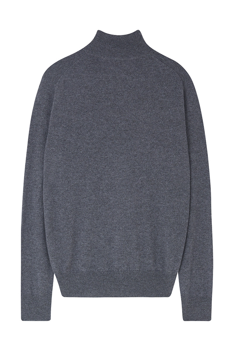 Cashmere Half-Zip Jumper - Silver Grey