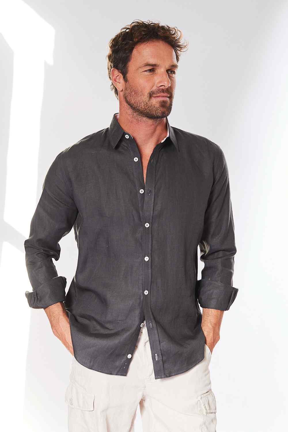 CLASSIC LINEN Shirt - Shark Grey