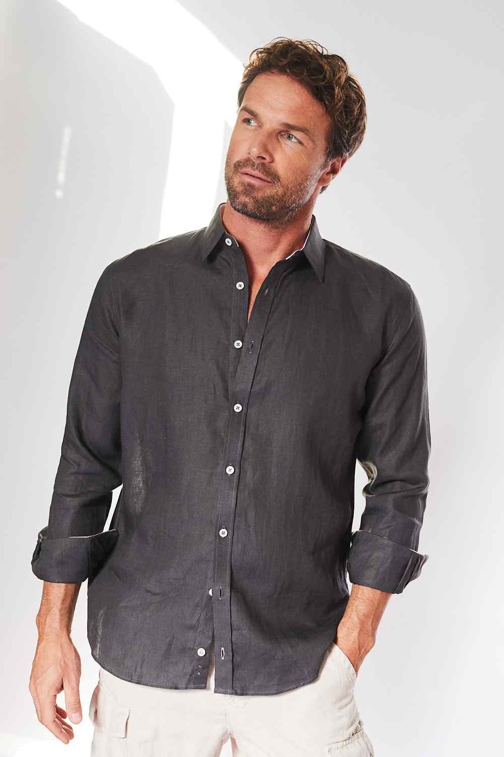 CLASSIC LINEN Shirt - Shark Grey