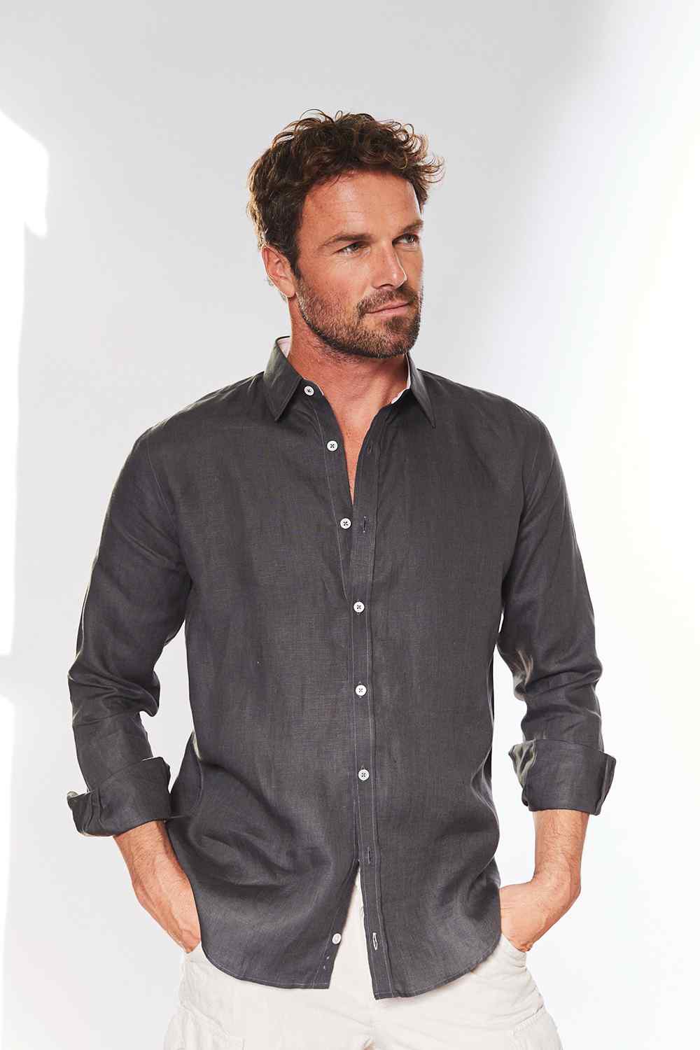 CLASSIC LINEN Shirt - Shark Grey