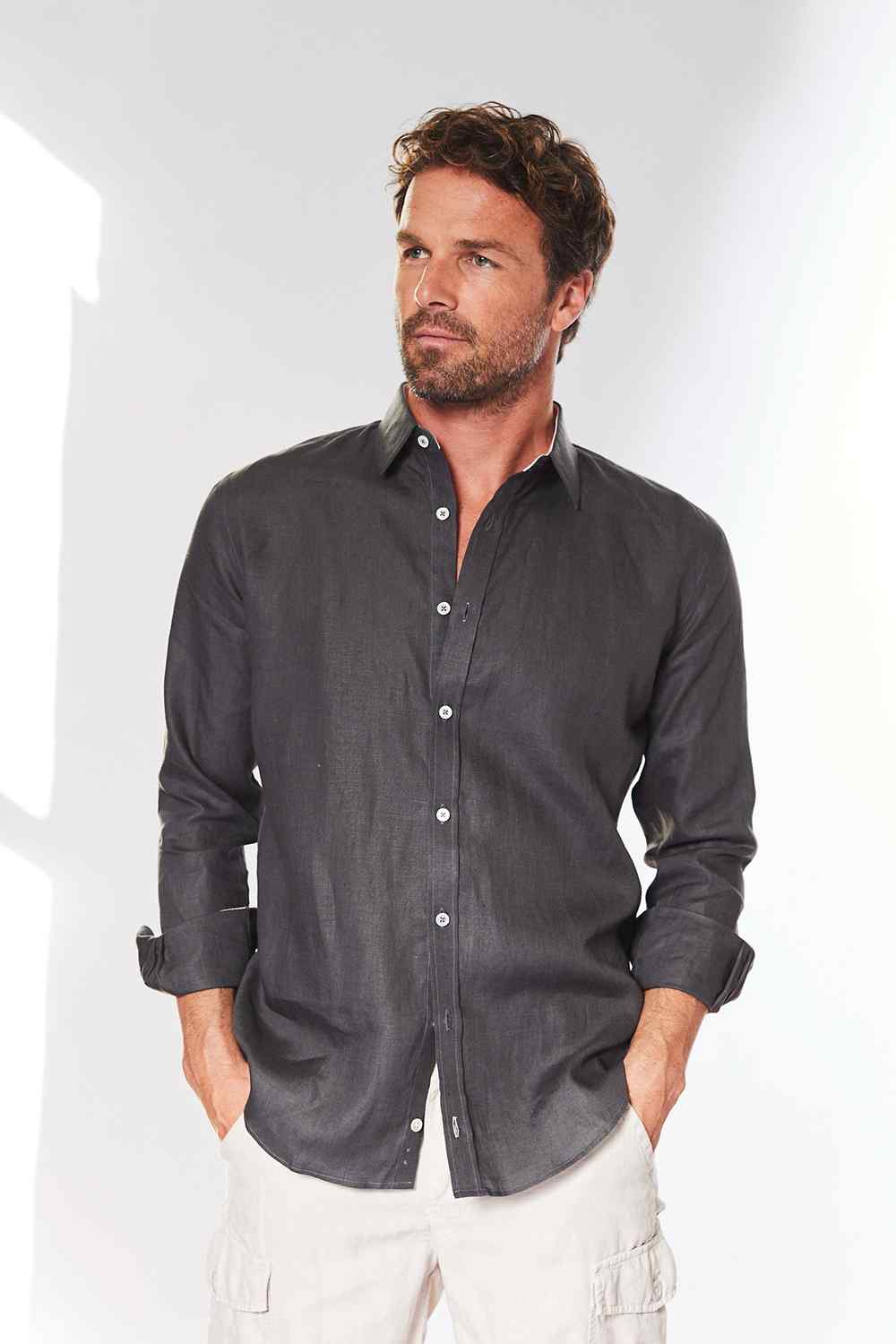 CLASSIC LINEN Shirt - Shark Grey