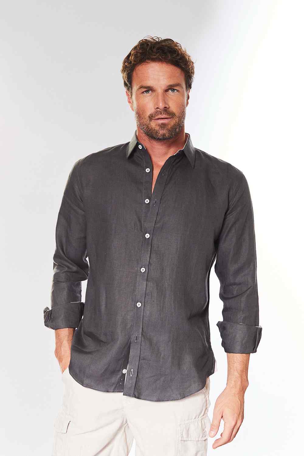 CLASSIC LINEN Shirt - Shark Grey