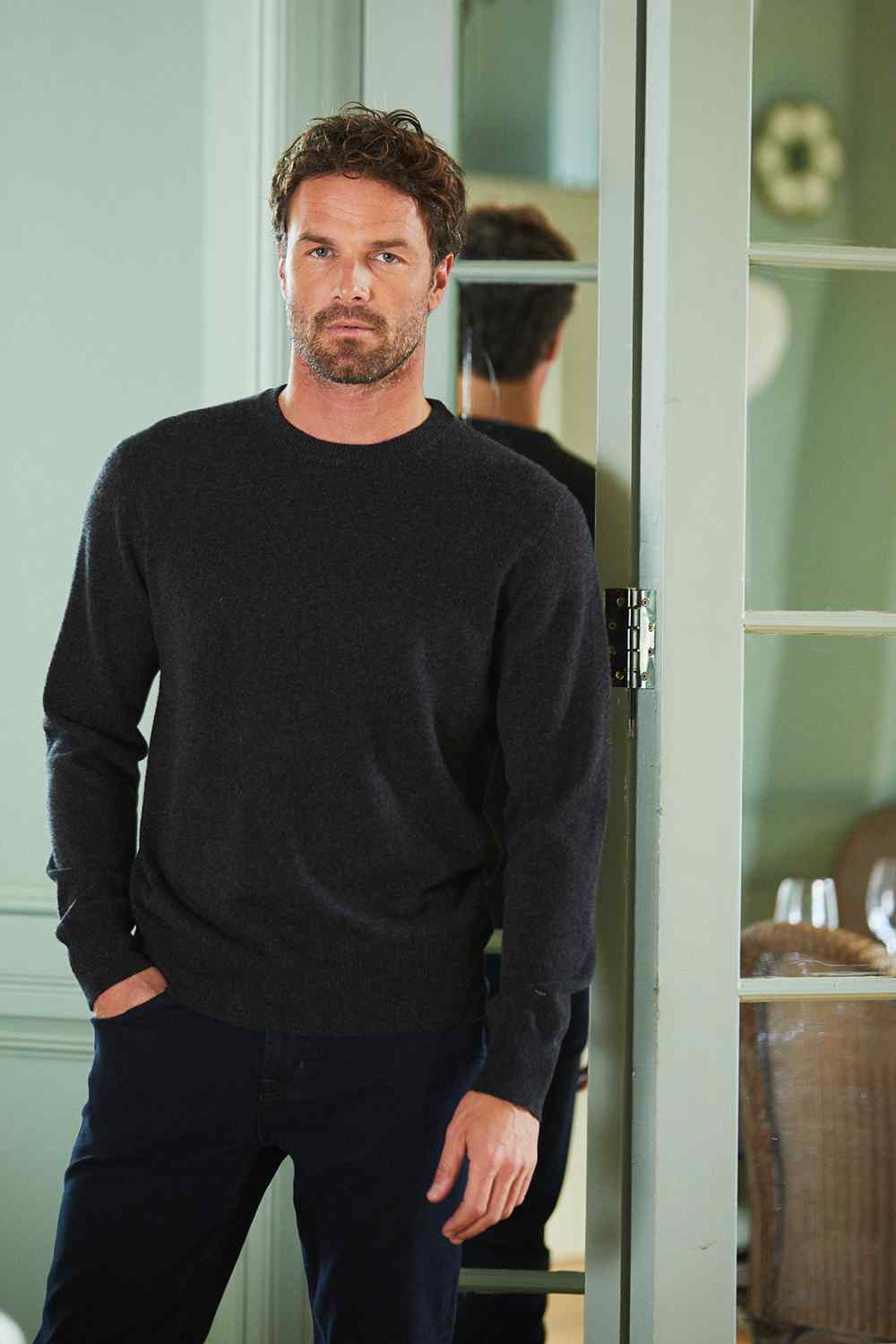 Cashmere Crew Neck Jumper - Charcoal Grey