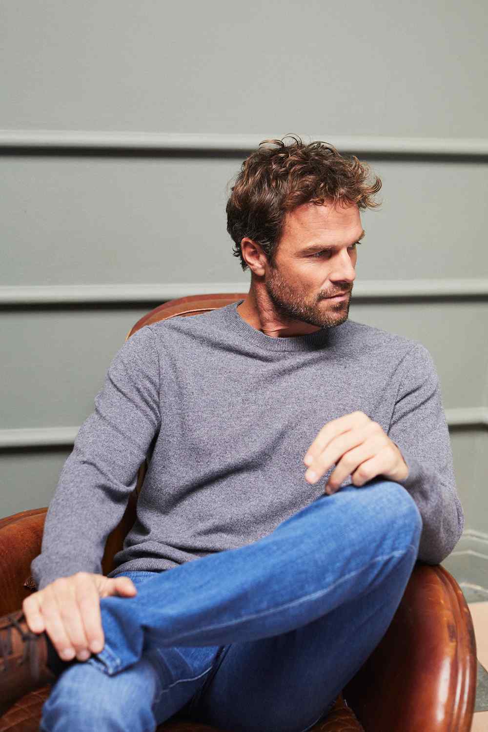 Cashmere Crew Neck Jumper - Silver Grey