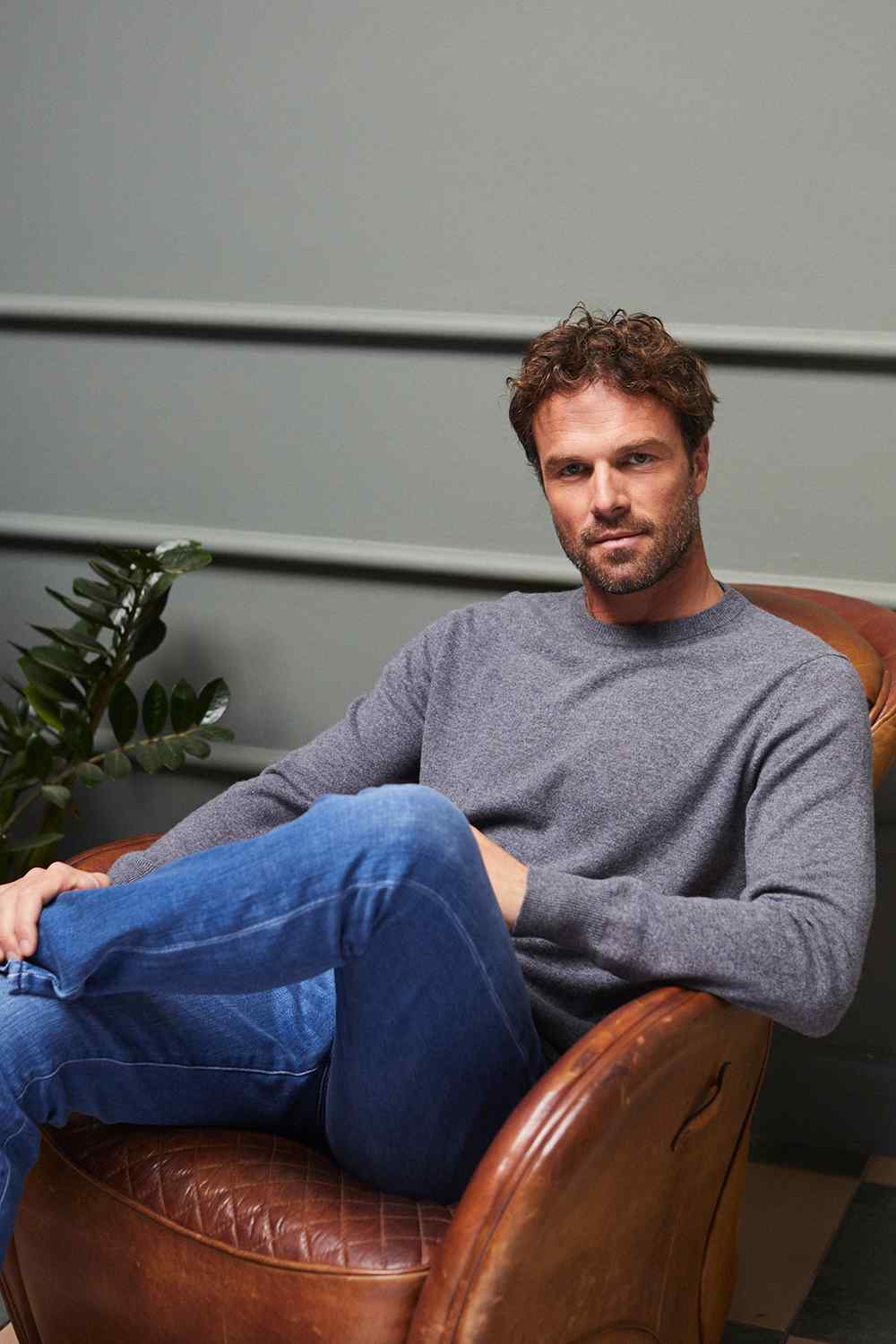 Cashmere Crew Neck Jumper - Silver Grey