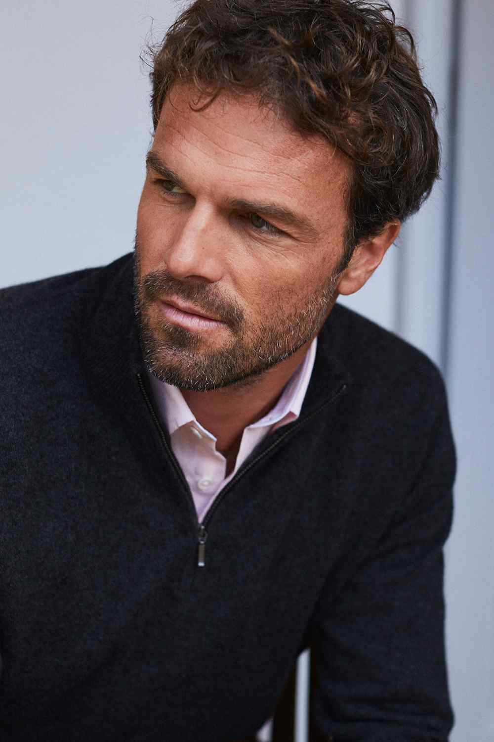 Cashmere Half-Zip Jumper - Charcoal Grey