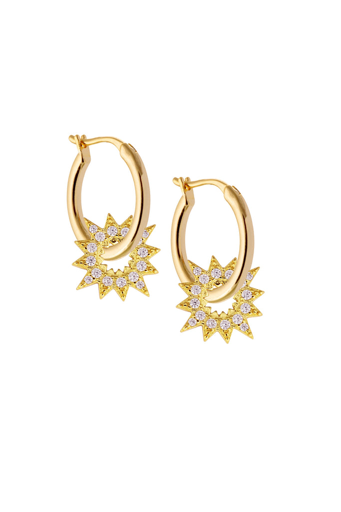 Midi Golden Hoops with Antares Star Charms