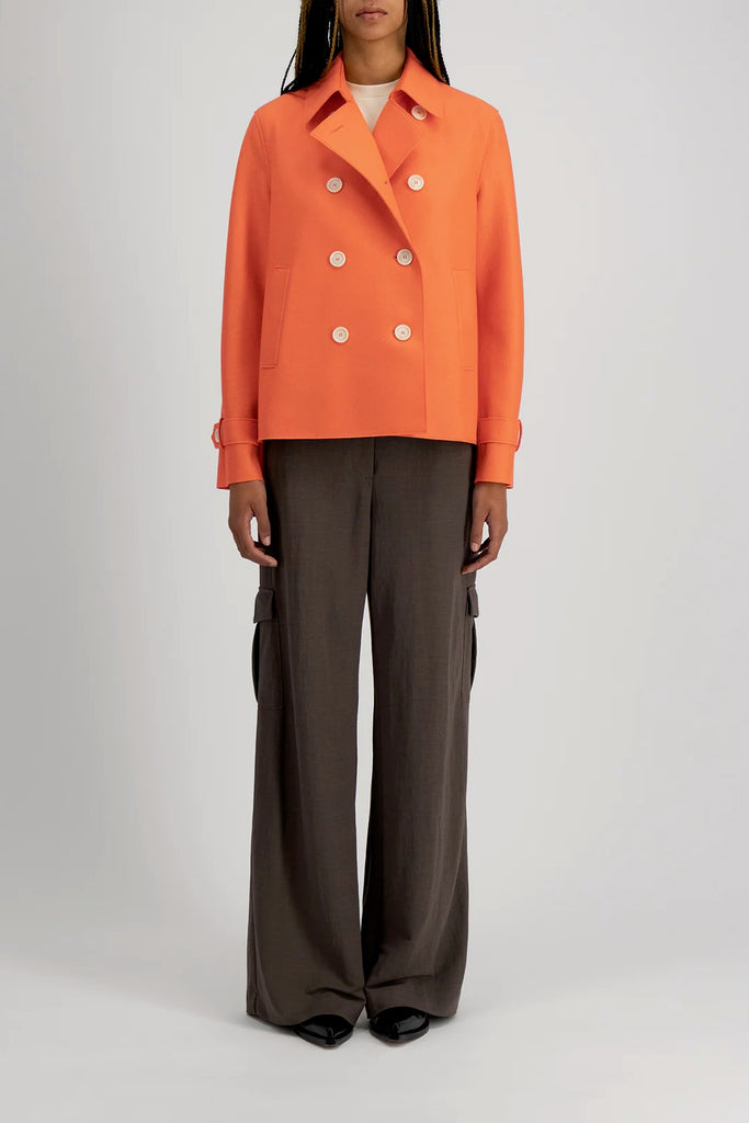 Cropped TRENCH Coat - Bright Coral