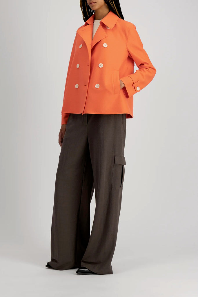 Cropped TRENCH Coat - Bright Coral