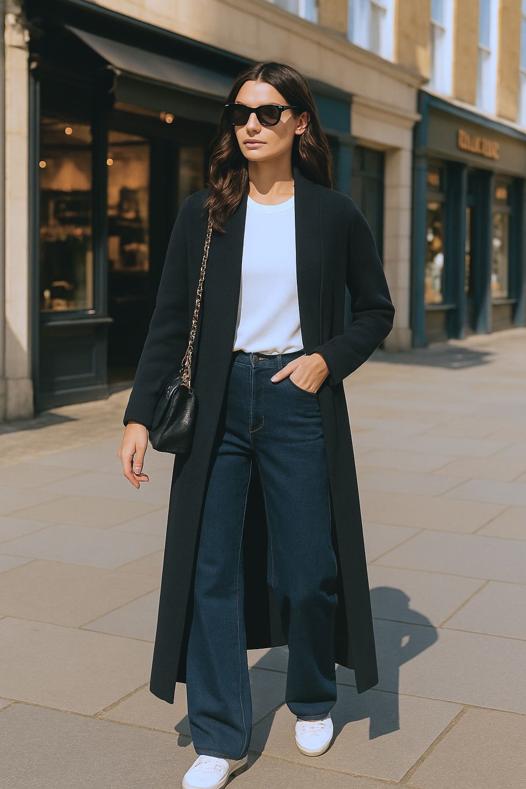 LONG Cashmere Cardigan - Navy Blue