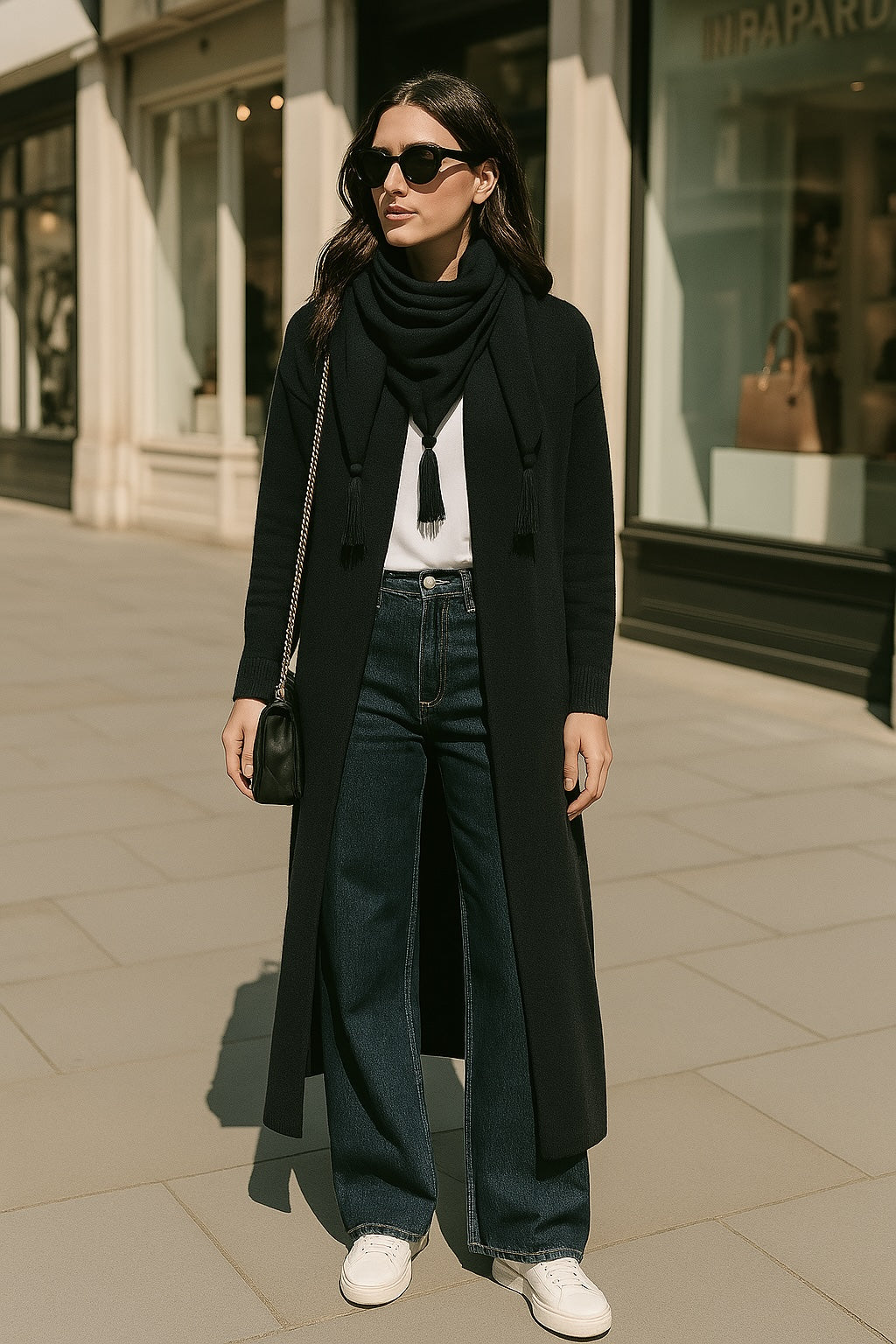 LONG Cashmere Cardigan - Navy Blue