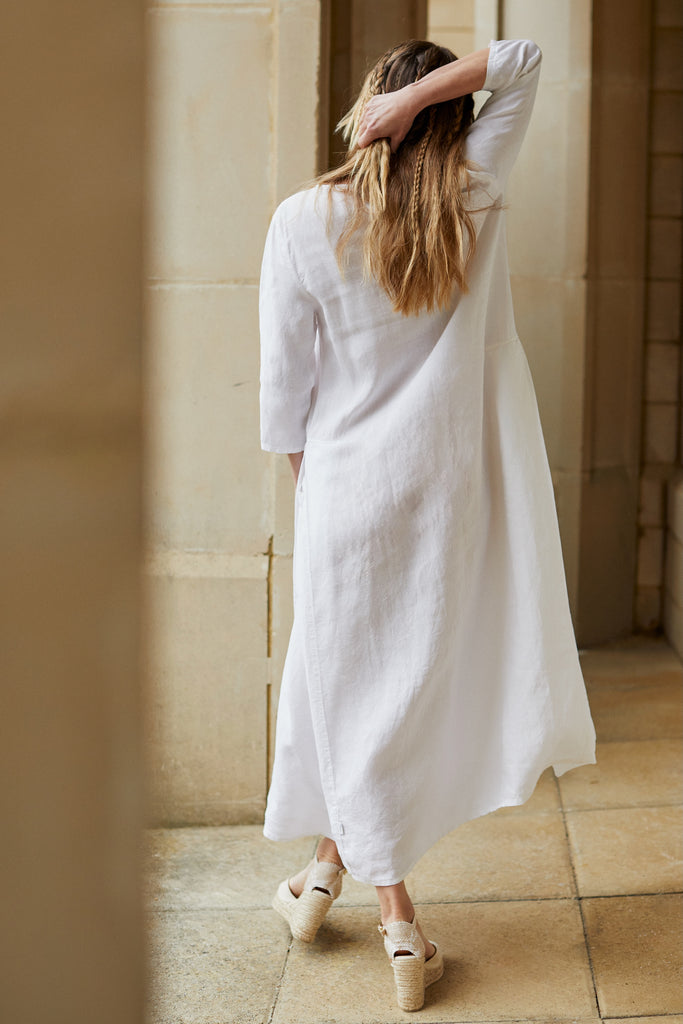 OYO Organic Linen Dress - White