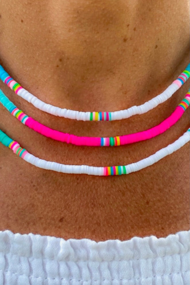 BANTHAM Beach Necklace - Pink & White
