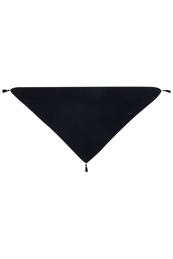 Triangle Tassel Cashmere Scarf - Navy