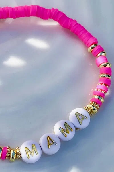 ASPEN Letter Bracelet - Mama Pink
