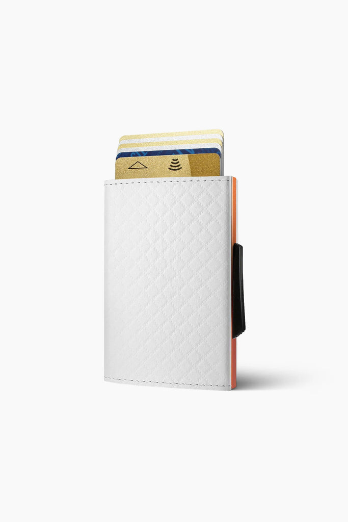 CASCADE SLIM Pop-Up Wallet - White Quilted