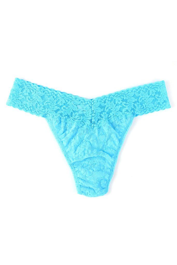 ORIGINAL LACE THONG - Tempting Turquoise