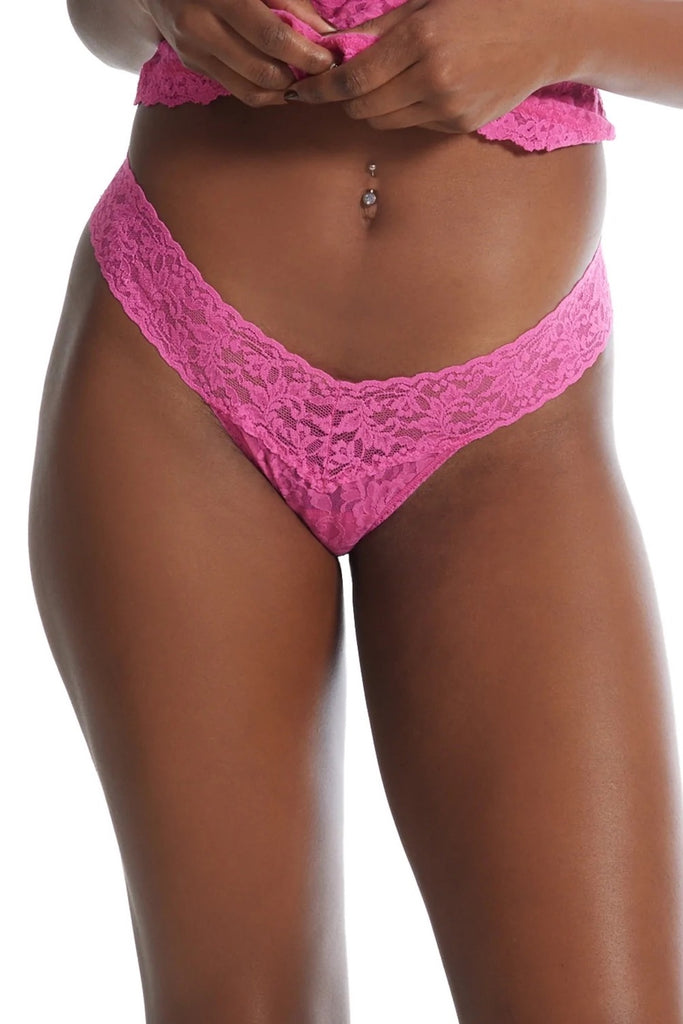 LOW RISE LACE THONG - Dragonfruit Pink