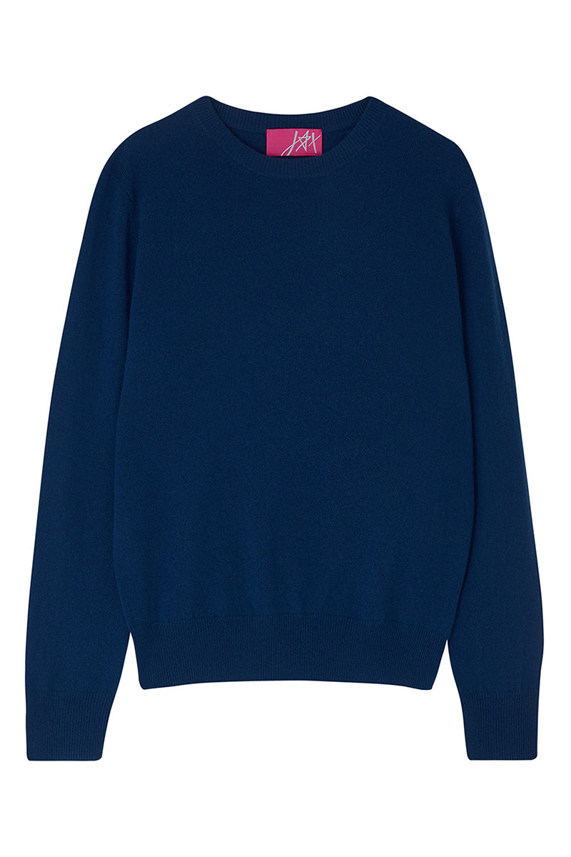Cashmere Crew Neck Jumper - British Blue