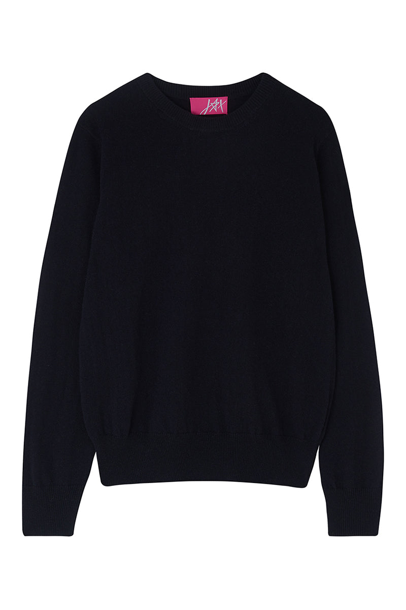 Cashmere Crew Neck Jumper - Navy Blue