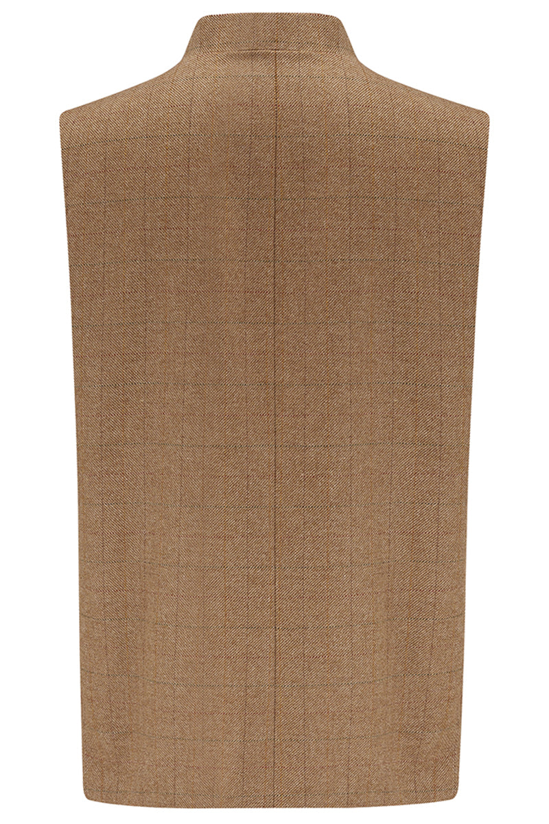 FRANKINCENSE Fine Tweed Nehru Gilet - Caramel & Scarlet