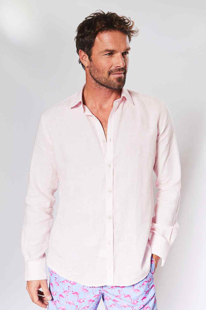 CLASSIC LINEN Shirt - Pink Lemonade