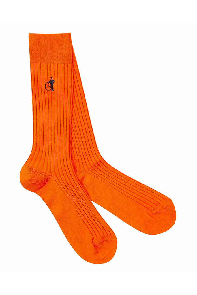 Ribbed Cotton Socks - Curious Orange