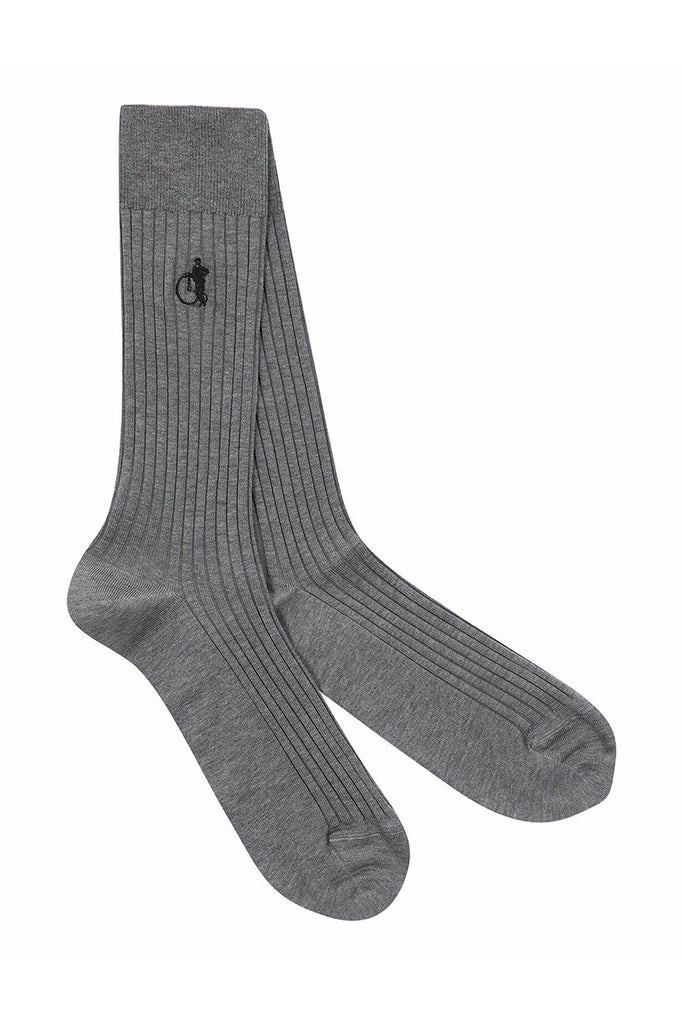Ribbed Cotton Socks - Earl Grey