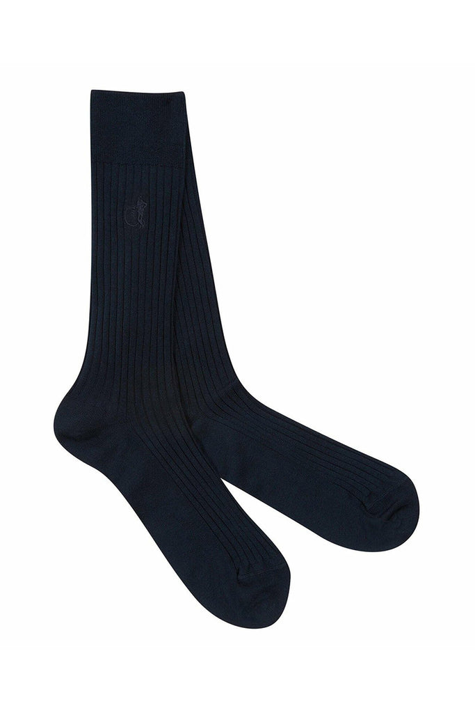 Ribbed Cotton Socks - Royal Navy