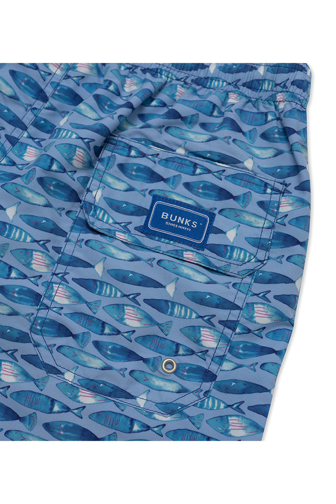 Swim Shorts - Swimming Fish Blue