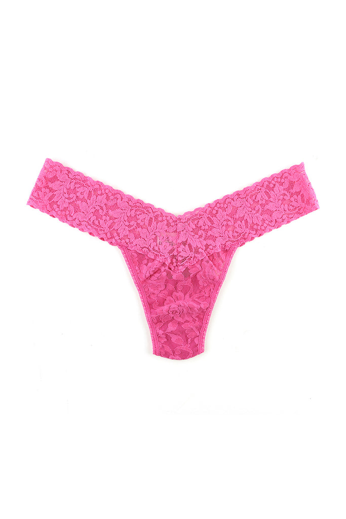 LOW RISE LACE THONG - Dragonfruit Pink
